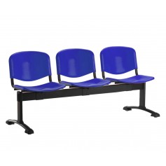 Banc pour salle d'attente 3 places gris