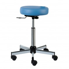 Tabouret assise ronde, base chromée Carina 40