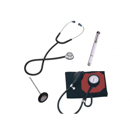 Kit médical : Tensiomètre French type, Stéthoscope Dual Pulse, Marteau Babinski et Stylo lampe