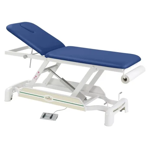 Table électrique bielle blanche 2 plans Ecopostural