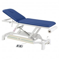 Table électrique bielle blanche 2 plans Ecopostural