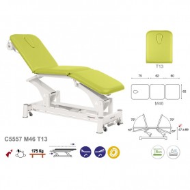 Table électrique bielle blanche 3 plans Ecopostural C5557
