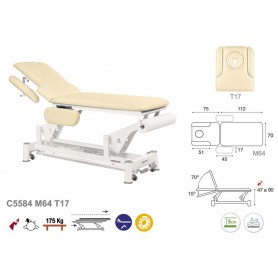 Table électrique bielle blanche 2 plans