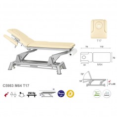 Table électrique bielle grise 2 plans
