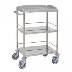 Chariot d'hôpital en acier inoxydable