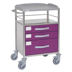 Chariot d'hôpital en acier inoxydable
