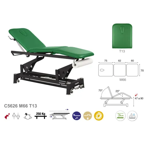 Table d'ostéopathie électrique bielle noire Ecopostural C5626
