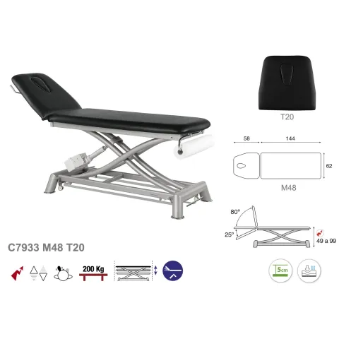 Table de kinesitherapie electrique 2 plans avec barres péripheriques C7933 Ecopostural