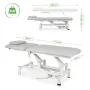 Table de massage Fortis 2 électrique – Télécommande, coussin de tête, gris clair K729