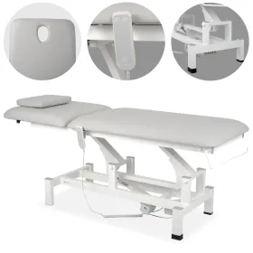 Table de massage Fortis 2 électrique avec télécommande manuelle Table de massage Fortis 2 électrique – Télécommande, coussin de tête, gris clair K729