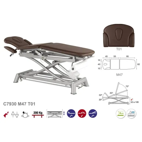 Table massage kine 3 plans multi-fonctions Ecopostural C7930