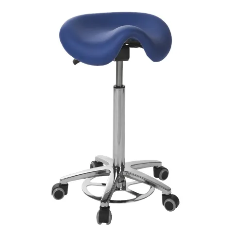 Tabouret médical Ecopostural Derby base en aluminium avec déclenchement au pied