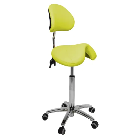 Tabouret ergonomique Pony base chromée avec dossier