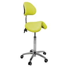 Tabouret ergonomique Pony base chromée avec dossier