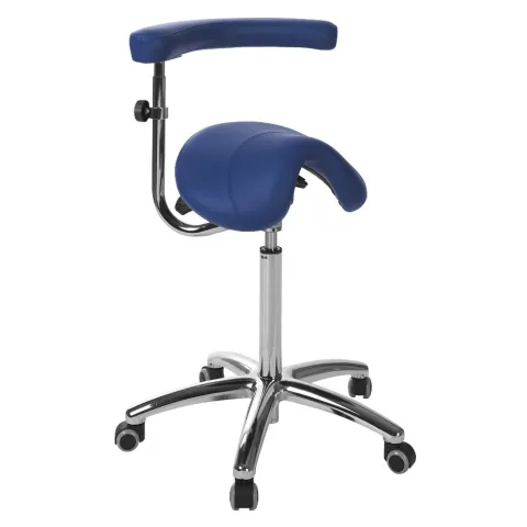 Tabouret ergonomique base chromée avec accoudoirs multifonctions