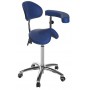 Tabouret ergonomique base chromée avec accoudoirs multi-fonctions