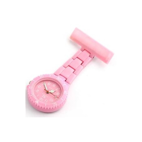 Montre infirmière PVC Rose Bonbon broche 51