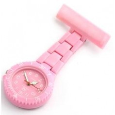 Montre infirmière PVC Rose Bonbon broche 51