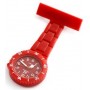 Montre infirmière PVC Rouge broche 104