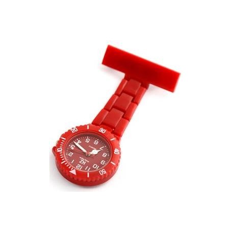 Montre infirmière PVC Rouge broche 104