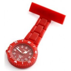 Montre infirmière PVC Rouge broche 104