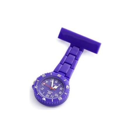 Montre infirmière PVC Violet broche 112