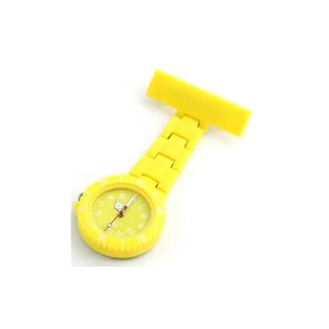 Montre infirmière PVC Jaune broche 84