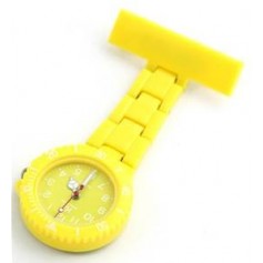 Montre infirmière PVC Jaune broche 84