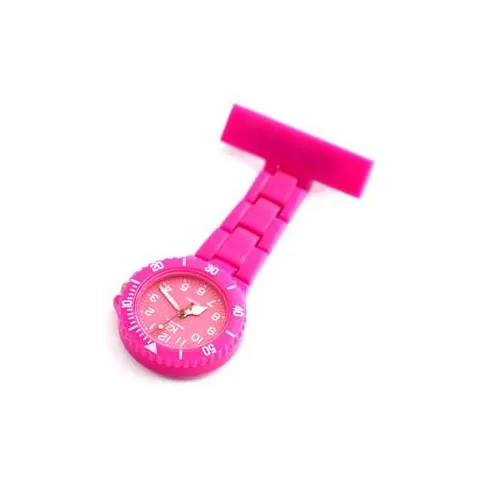 Montre infirmière PVC Fuchsia broche 103