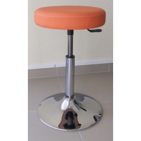 TABOURET TÉLESCOPIQUE SUR SOCLE ROND CHROMÉ