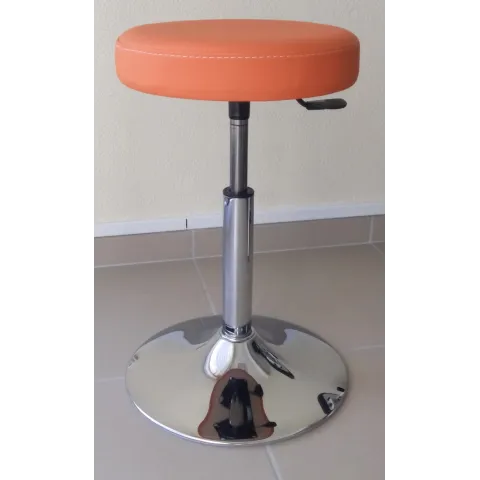 TABOURET TÉLESCOPIQUE SUR SOCLE ROND CHROMÉ