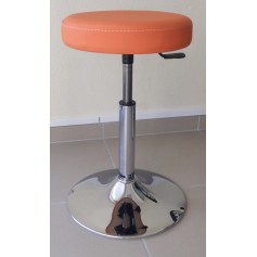 TABOURET TÉLESCOPIQUE SUR SOCLE ROND CHROMÉ