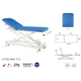 Table Massage  électrique Montée verticale sans déport C7552 Ecopostural Table électrique à pédale 2 plans Ecoposotural C3553