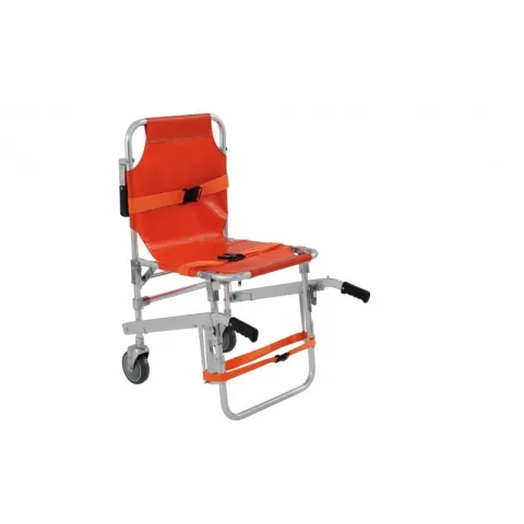 Chaise portoir Evacuation/Transfert, 159 Kgs - 2 roues - orange