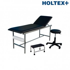 Kit Divan d'Examen, Tabouret, Marchepied à 1 marche INOX-NOIR