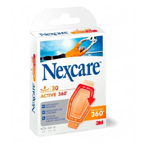 PANSEMENT NEXCARE ACTIVE 360° BOITE 30 PANSEMENT ASSORTI