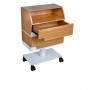 Chariot en bois naturel avec roulettes et tiroirs Care