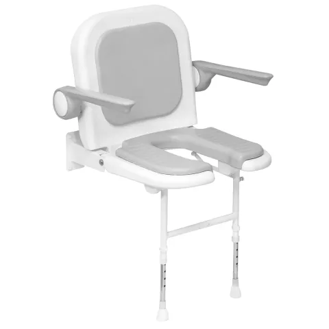 Fauteuil De Douche Rembourré U Dossier Accoudoir Gris