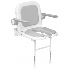 Fauteuil De Douche Rembourré U Dossier Accoudoir Gris