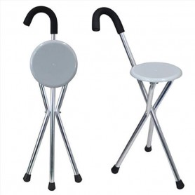 Canne tripode pliable avec siège