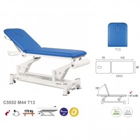 Table de massage et ostéopathie électrique Ecopostural C5552 Table électrique 2 Plans barre périphérique ECOPOSTURAL C5552