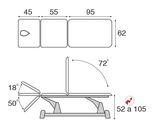 Table de massage électrique 3 plans multi fonctions C5910