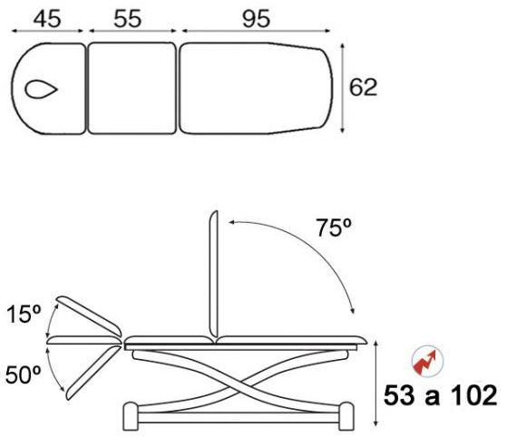 Table médicale électrique Trendelenburg Ecopostural C5905